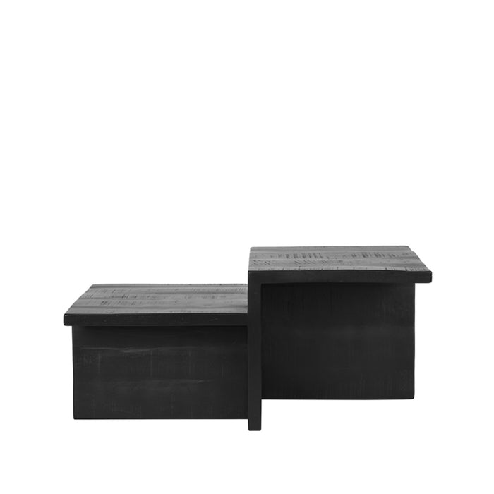 LABEL51 Salontafel Skip Zwart Mangohout 90 cm 90x50x40 cm-Salontafels-LABEL51