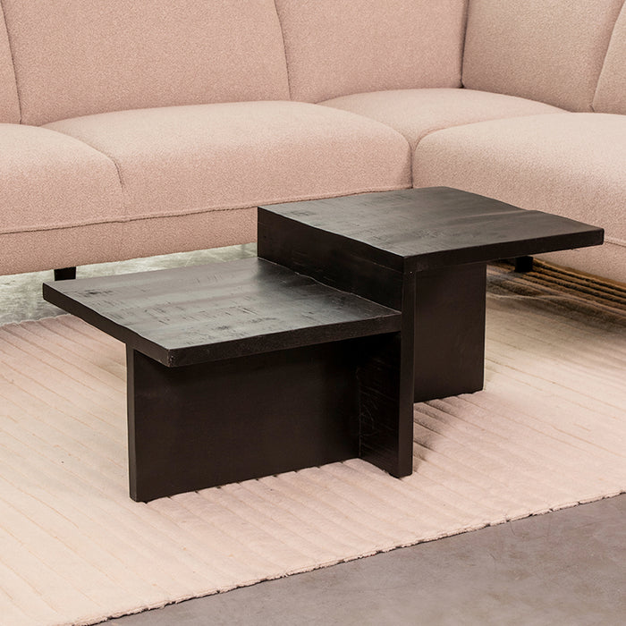 LABEL51 Salontafel Skip Zwart Mangohout 90 cm 90x50x40 cm-Salontafels-LABEL51