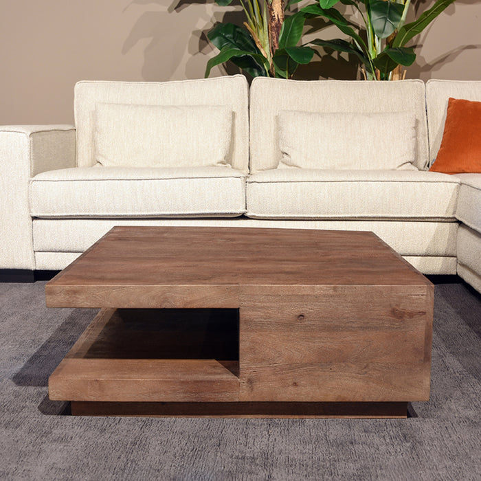 LABEL51 Salontafel Square Espresso Mangohout 80 cm 80x80x30 cm-Salontafels-LABEL51