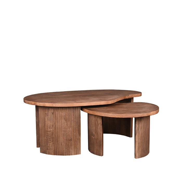 LABEL51 Salontafelset Timon Espresso Mangohout 100 cm-Salontafels-LABEL51