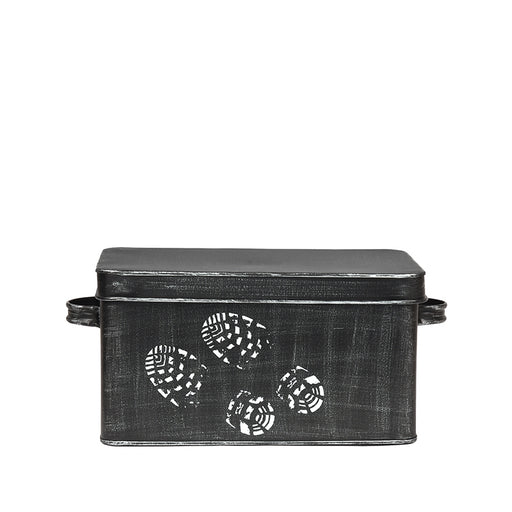 LABEL51 Schoenpoetsdoos Antiek Zwart Metaal 36x21x16 cm-Opbergdozen en manden-LABEL51