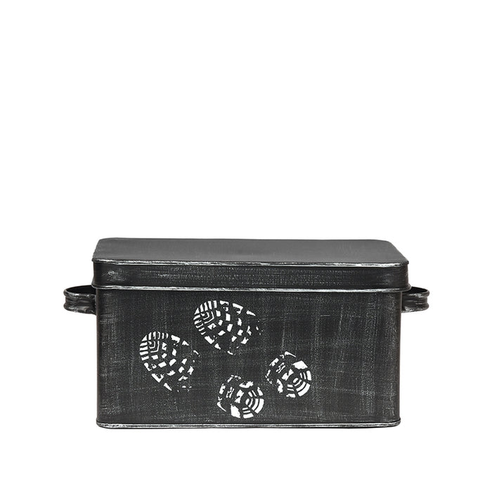 LABEL51 Schoenpoetsdoos Antiek Zwart Metaal 36x21x16 cm-Opbergdozen en manden-LABEL51