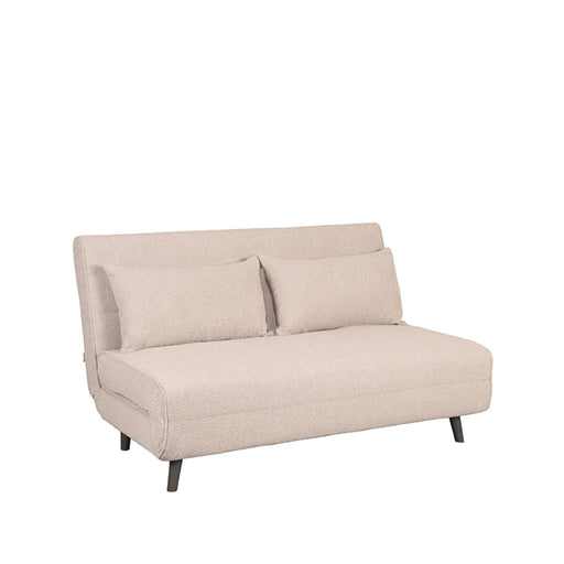 LABEL51 Slaapbank Double - Naturel - Boucle - Double | Zwarte Poot-Slaapbanken-LABEL51