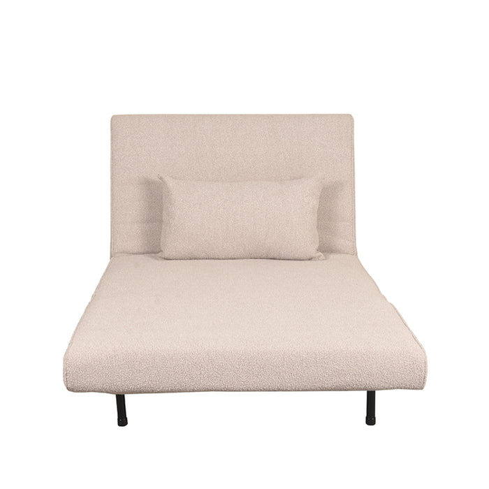 Schlafsofa Single - Natur - Bouclé - Single | Naturfarbene Beine