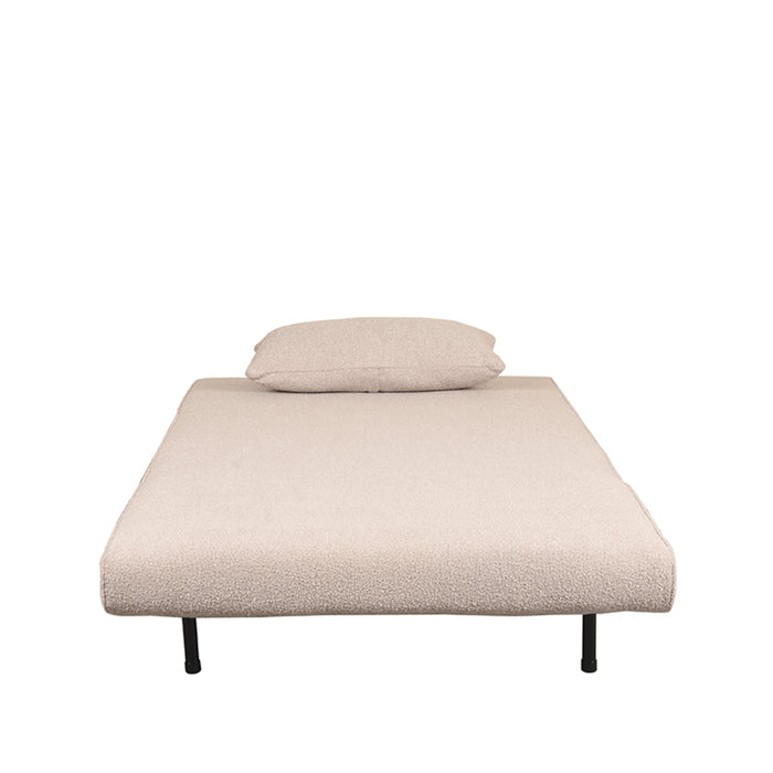 LABEL51 Single Bed Sofa Naturel Boucle Single | Black Legs 101x90x81 cm