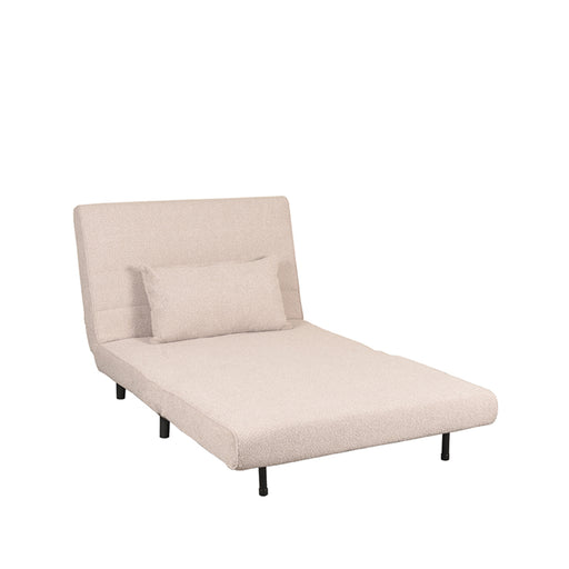 LABEL51 Slaapbank Single - Naturel - Boucle - Single | Zwarte Poot-Slaapbanken-LABEL51