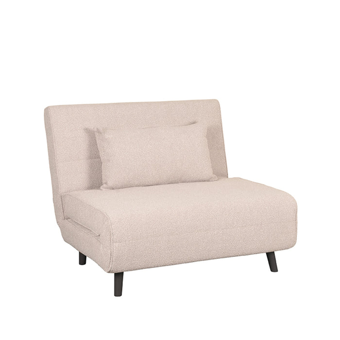 LABEL51 Slaapbank Single - Naturel - Boucle - Single | Zwarte Poot-Slaapbanken-LABEL51