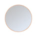Ronde LABEL51 Oliva wandspiegel van 110 cm met een naturel eikenhouten frame.