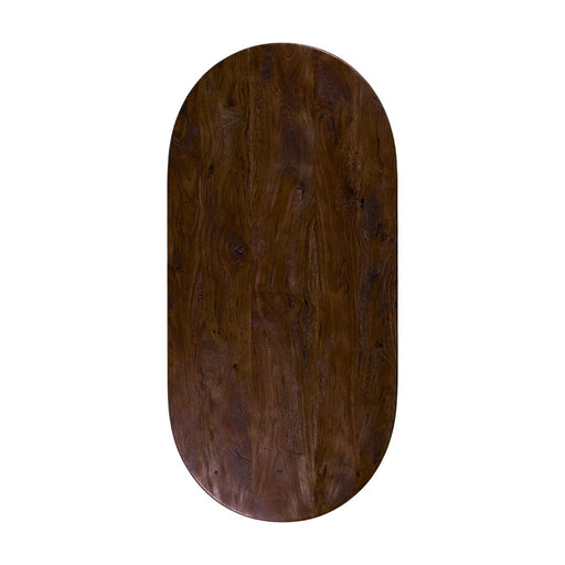 LABEL51 Tafelblad Halve Cirkel Espresso 200x100x5 cm-Tafelbladen-LABEL51