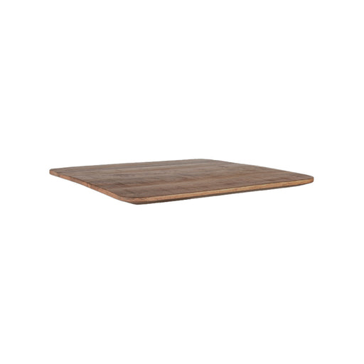 Vierkant LABEL51 tafelblad van 70x70 cm in nature smooth mangohout met een karakteristieke sloppy edge rand.