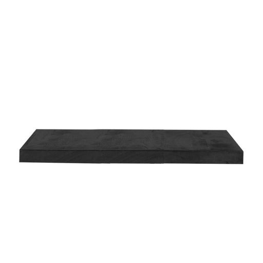 Rechthoekig zwart mangohouten tafelblad van 120x70 cm met een robuuste straight edge afwerking.