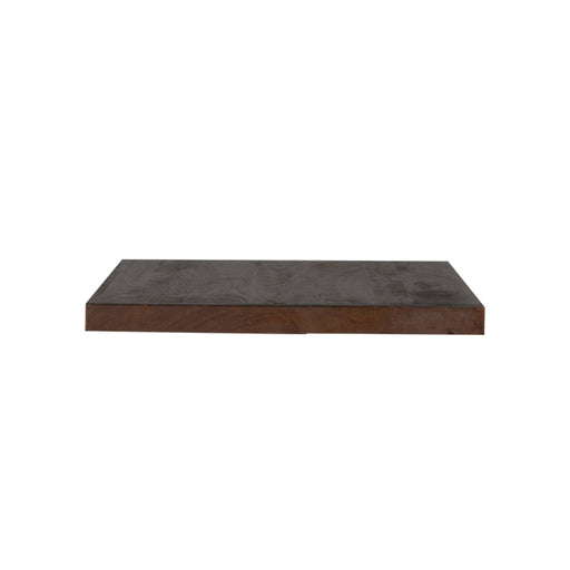 Vierkant mangohouten tafelblad van 70x70x5 cm in espresso kleur met een strakke, rechte randafwerking.