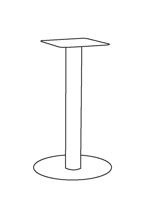 Dining Table Leg Single - Black - Metal - 72 cm - Round