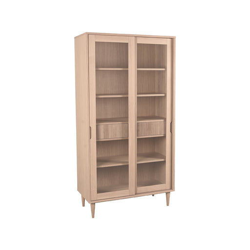 LABEL51 Vitrinekast Jule Naturel Eiken - 100x49x180 cm-Vitrinekasten-LABEL51