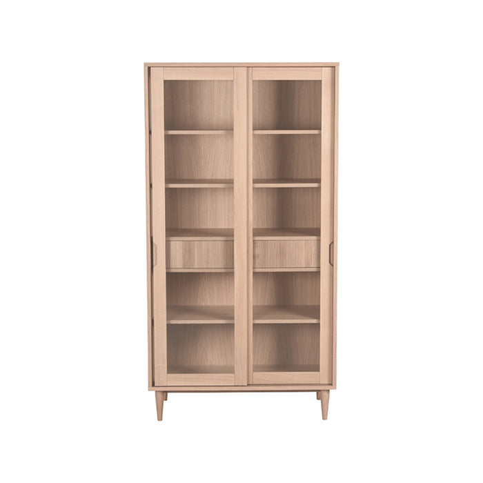 LABEL51 Vitrinekast Jule - Naturel - Eiken - One Size-Vitrinekasten-LABEL51