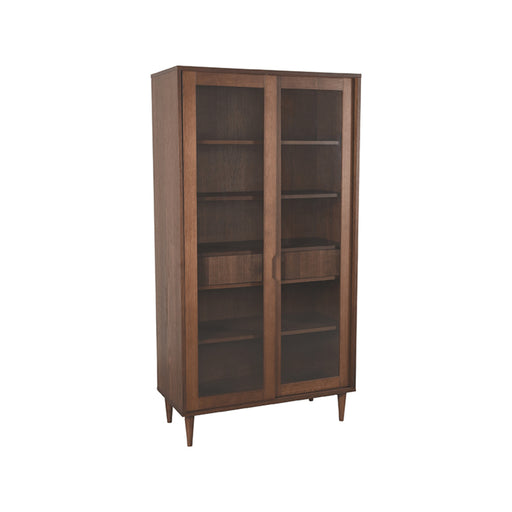 LABEL51 Vitrinekast Jule Walnoot Eiken - 100x49x180 cm-Vitrinekasten-LABEL51