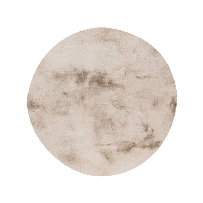 Vloerkleden Indy - Licht Taupe - Polyester - 200x200 cm - Rond-Vloerkleden-LABEL51