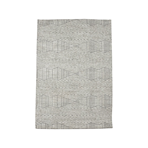 Grijs LABEL51 Cosy vloerkleed 160x230 cm met gemêleerd ruitenpatroon en reliëfstructuur van polyester.