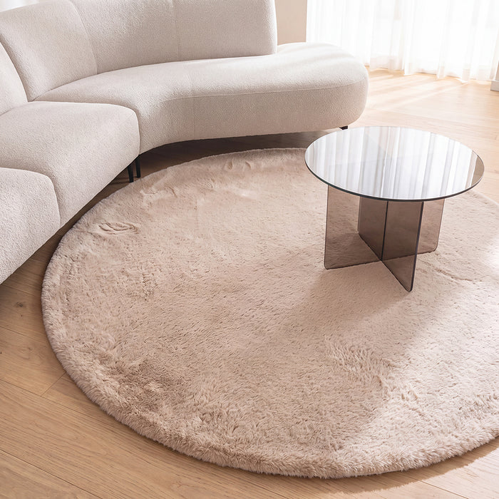LABEL51 Vloerkleed Indy rond beige 200x200 cm