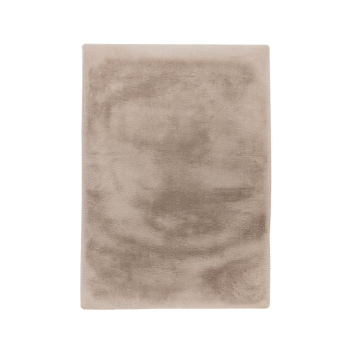 Rechthoekig LABEL51 Indy vloerkleed in taupe polyester, 200x290 cm met een zachte, onderhoudsvriendelijke pool.