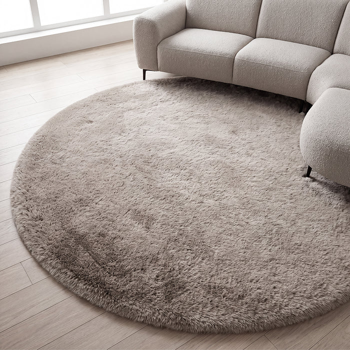 LABEL51 Vloerkleed Indy taupe rond 200 cm