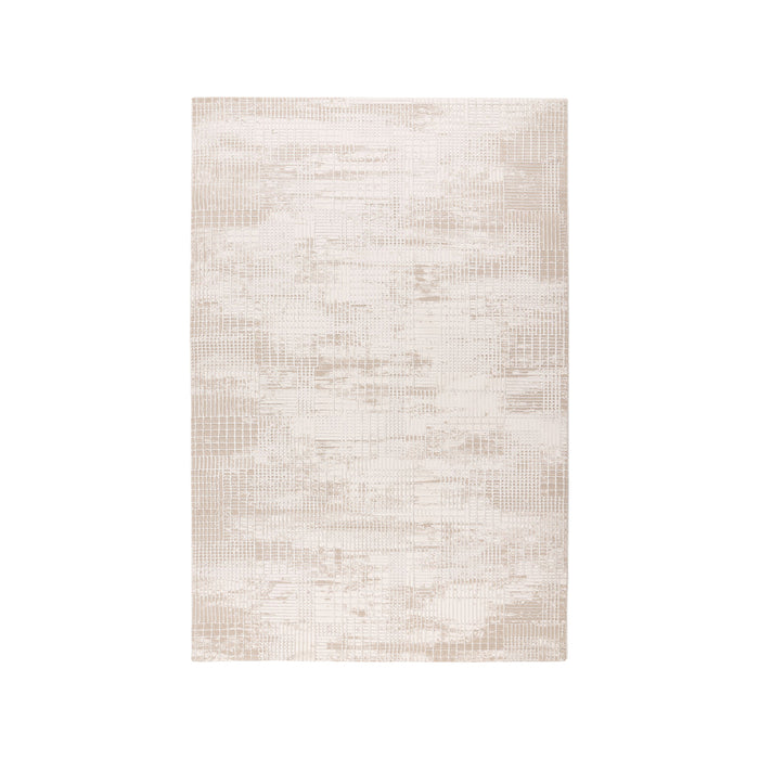 Rechthoekig beige LABEL51 Manila vloerkleed van 200x290 cm met een subtiel geweven textuur in polyester.