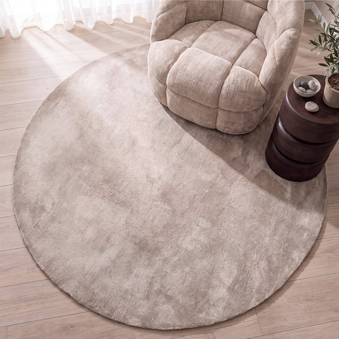 LABEL51 Vloerkleed Mila rond taupe 200 cm