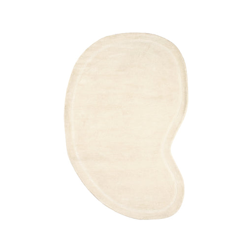 LABEL51 Mody vloerkleed in ivoor, 160x230 cm, met organische, asymmetrische vorm en laagpolig polyester oppervlak.