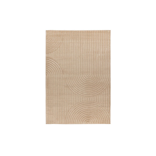 Beige LABEL51 Varo vloerkleed van 160x230 cm in polyester met een modern gestreept boogpatroon.