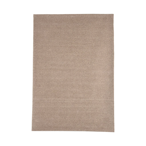 LABEL51 Wolly vloerkleed in taupe wol, rechthoekig 200x300 cm met modern gestanst lijnenspel en reliëf.