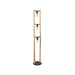 LABEL51 Woody vloerlamp van 150 cm met naturel houten balken, zwart metalen frame en drie E27 lichtpunten.