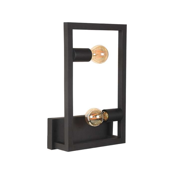 LABEL51 Wandlamp Quadrato - Zwart - Metaal - One Size-Tafellampen-LABEL51