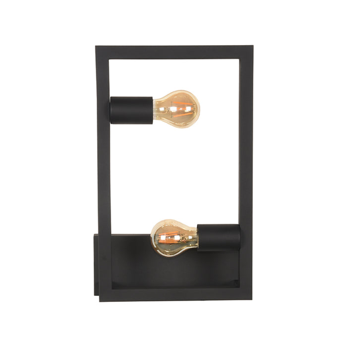 LABEL51 Wandlamp Quadrato - Zwart - Metaal - One Size-Tafellampen-LABEL51