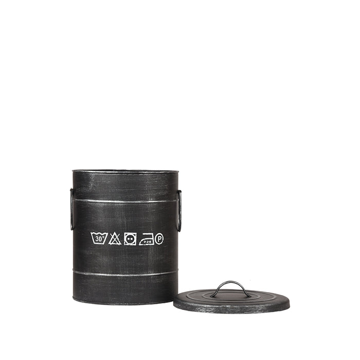 LABEL51 Wasmand - Antiek Zwart - Metaal - S-Opbergdozen en manden-LABEL51
