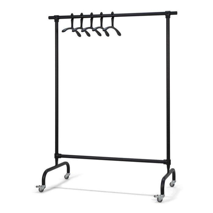 LUUK Kledingrek op wielen 59x180x135 - Zwart-Kledingbutler-Spinder