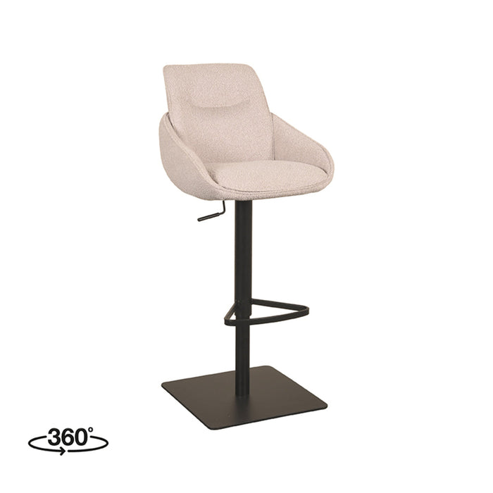 Label51 Barkruk Beauty 52x58,5x88,5-113 cm Naturel | Boucle-Barkrukken-LABEL51