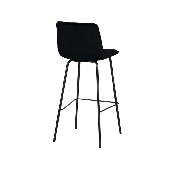 LABEL51 Barkruk Bistro - Zwart - Fluweel - Hoog-Barkrukken-LABEL51