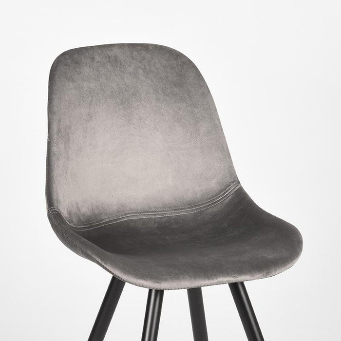 Label51 Eetkamerstoel Capri - Grijs - Fluweel-Eetkamerstoelen-LABEL51