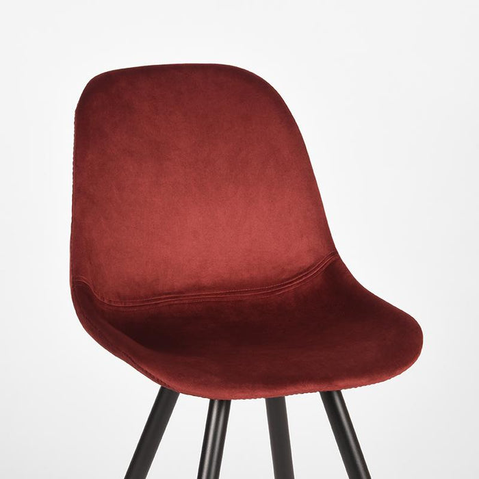 Label51 Eetkamerstoel Capri - Rood - Fluweel-Eetkamerstoelen-LABEL51