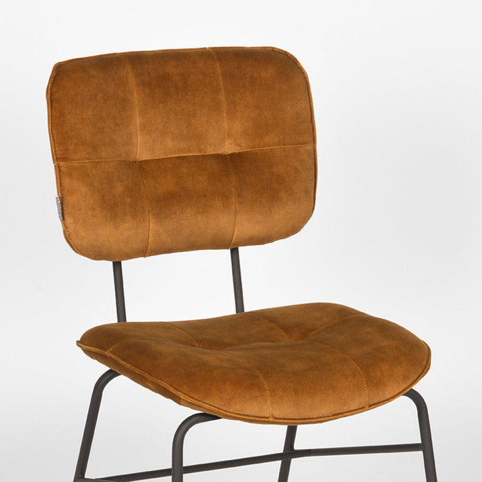Label51 Eetkamerstoel Dez - Oker - Velours-Eetkamerstoelen-LABEL51