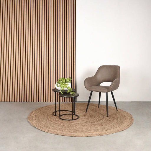 Label51 Eetkamerstoel Fer 58x57x87 cm Suede Taupe-Eetkamerstoelen-LABEL51