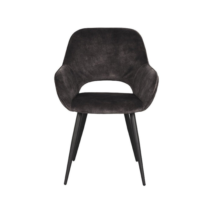 Label51 Eetkamerstoel Fer - Antraciet - Velours-Eetkamerstoelen-LABEL51
