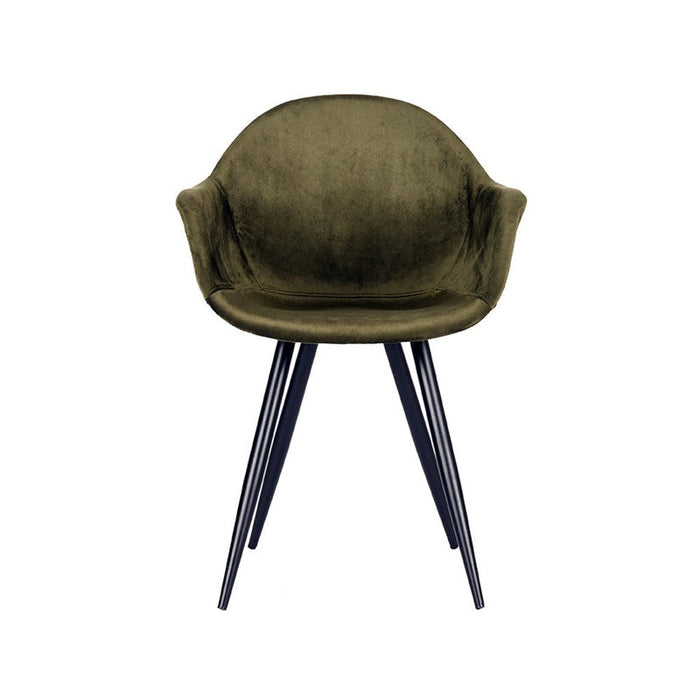 Label51 Eetkamerstoel Forli - Army green - Fluweel-Eetkamerstoelen-LABEL51
