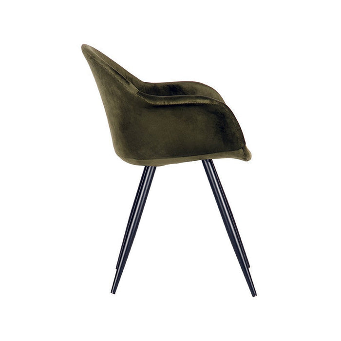 Label51 Eetkamerstoel Forli - Army green - Fluweel-Eetkamerstoelen-LABEL51