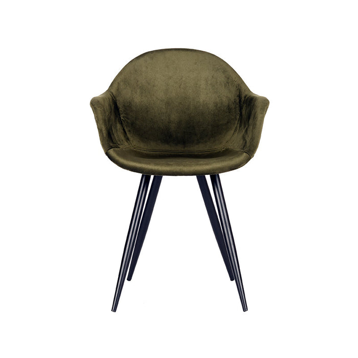 Label51 Eetkamerstoel Forli - Army green - Fluweel-Eetkamerstoelen-LABEL51