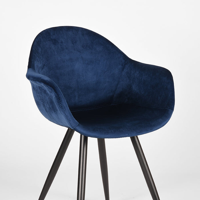 Label51 Eetkamerstoel Forli - Blauw - Fluweel-Eetkamerstoelen-LABEL51