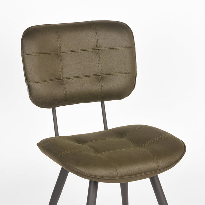 Label51 Eetkamerstoel Gus - Army green - Microfiber-Eetkamerstoelen-LABEL51