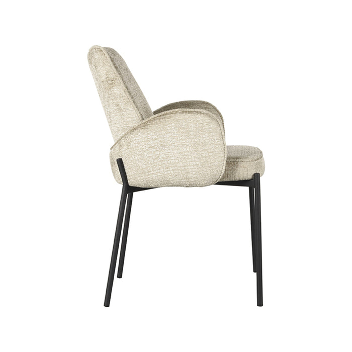 Label51 Eetkamerstoel Joni - Beige - Fluweel-Eetkamerstoelen-LABEL51