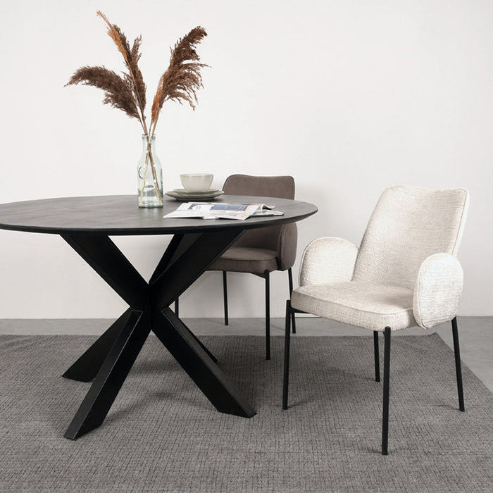 Label51 Eetkamerstoel Joni - crème - Fluweel-Eetkamerstoelen-LABEL51