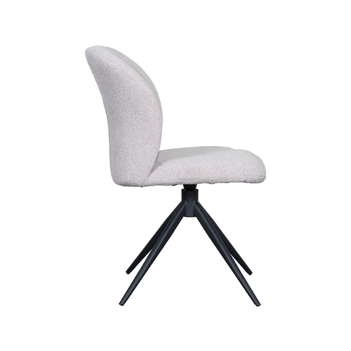 Label51 Eetkamerstoel Kimo| Natuel / Zwart | 360 ° | 50x54x87 cm | Zwarte poten-Eetkamerstoelen-LABEL51